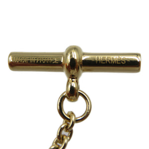 新品同様 エルメス シェーヌダンクル バッファローホーン メタル ブラウン ゴールド ネックレス 1429【中古】HERMES