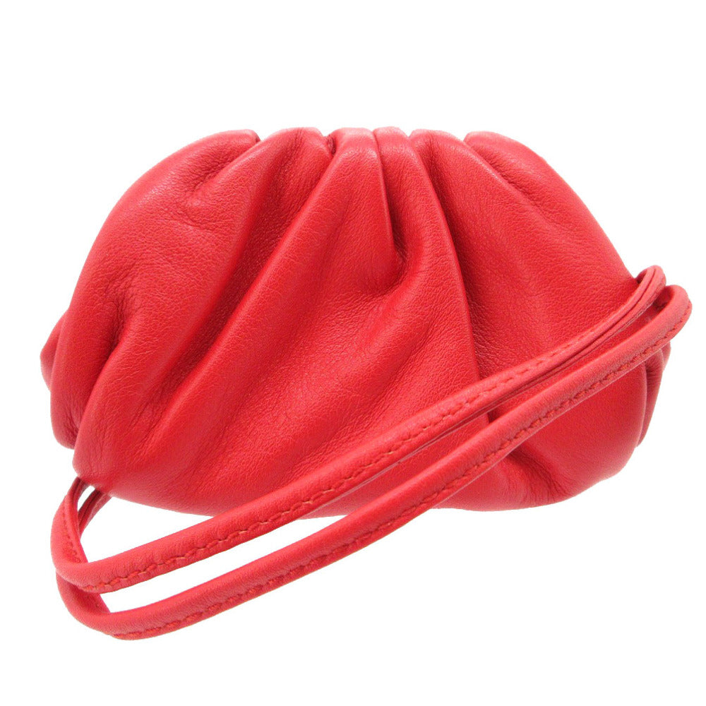 美品 ボッテガヴェネタ ザポーチ ミニ ポーチ レザー レッド 赤 1443【中古】BOTTEGAVENETA