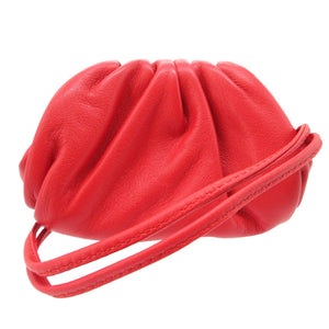 美品 ボッテガヴェネタ ザポーチ ミニ ポーチ レザー レッド 赤 1443【中古】BOTTEGAVENETA