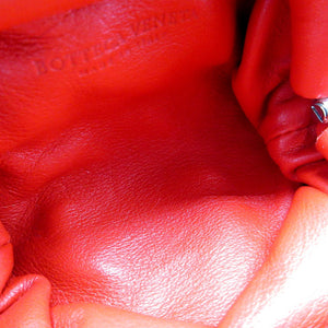 美品 ボッテガヴェネタ ザポーチ ミニ ポーチ レザー レッド 赤 1443【中古】BOTTEGAVENETA