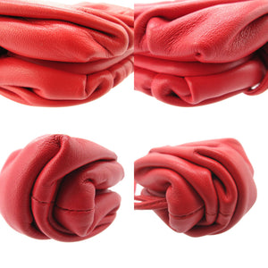 美品 ボッテガヴェネタ ザポーチ ミニ ポーチ レザー レッド 赤 1443【中古】BOTTEGAVENETA