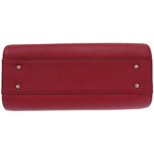 美品 バーバリー ノバチェック レザー レッド ハンドバッグ 1444【中古】BURBERRY