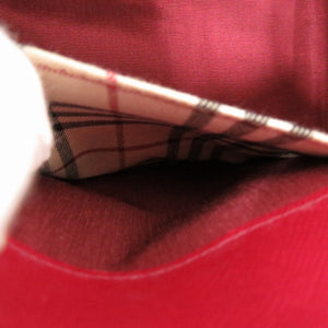 美品 バーバリー ノバチェック レザー レッド ハンドバッグ 1444【中古】BURBERRY