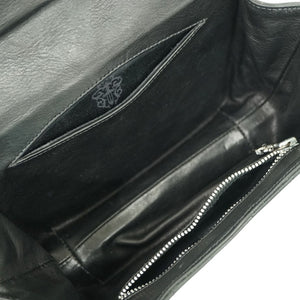 クロムハーツ BSフレア キルティング ハンドバッグ レザー シルバー925 ブラック 黒 1459【中古】CHROME HEARTS