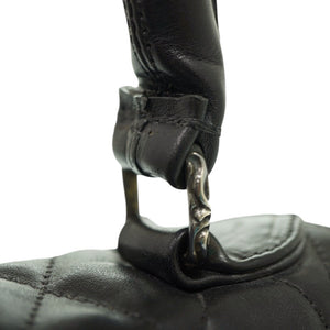 クロムハーツ BSフレア キルティング ハンドバッグ レザー シルバー925 ブラック 黒 1459【中古】CHROME HEARTS