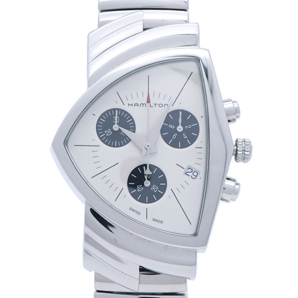 美品 ハミルトン ベンチュラ クロノ H24432151/H244320 クオーツ 腕時計 SS ベージュ 1471【中古】HAMILTON メンズ
