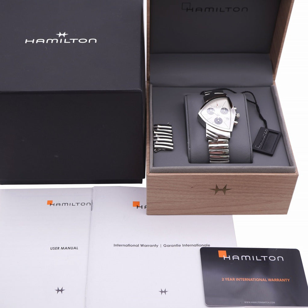 美品 ハミルトン ベンチュラ クロノ H24432151/H244320 クオーツ 腕時計 SS ベージュ 1471【中古】HAMILTON メンズ