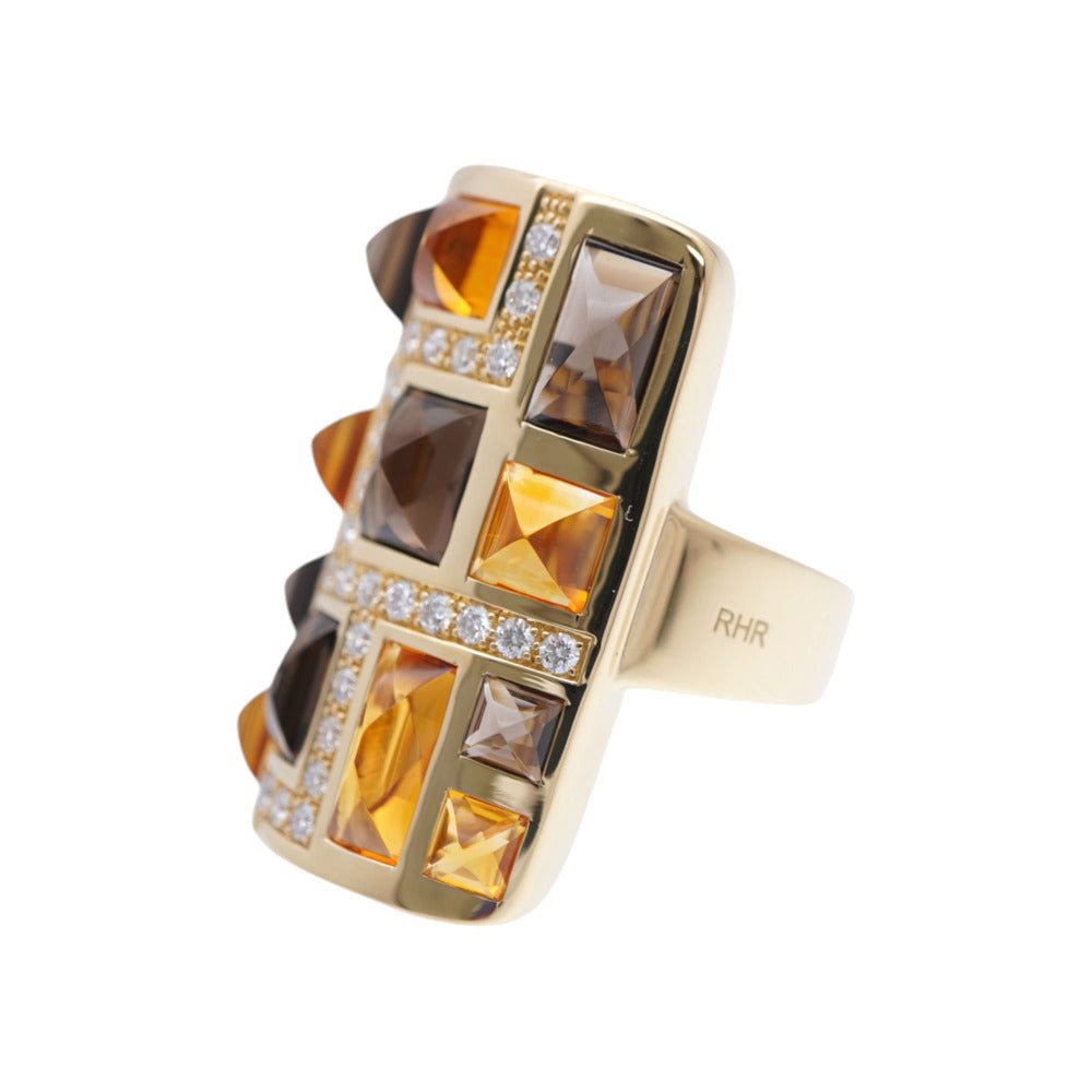 ロドニーレイナ K18YG カラーストーン リング 指輪 イエローゴールド 11号 ゴールド 1486【中古】ジュエリー