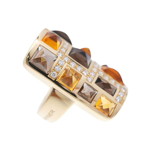 ロドニーレイナ K18YG カラーストーン リング 指輪 イエローゴールド 11号 ゴールド 1486【中古】ジュエリー