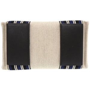 新品同様 ロロ ピアーナ 藤原ヒロシ 2way スーツケース ストライプ キューブバッグ Hiroshi Fujiwara トートバッグ コットン 麻 ホワイト 1499【中古】Loro Piana