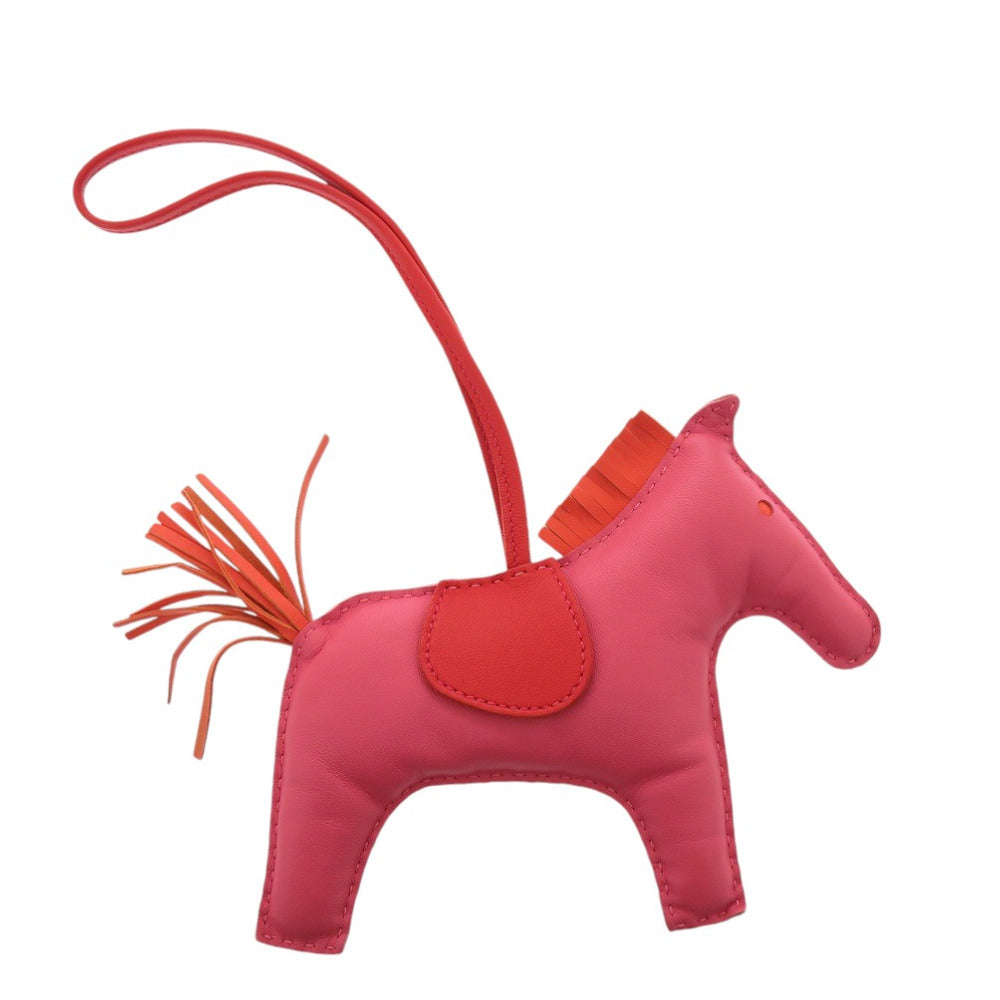 美品 エルメス ロデオGM アニョーミロ ローズアザレ オレンジポピー ルージュインディアン バッグチャーム 1592【中古】HERMES