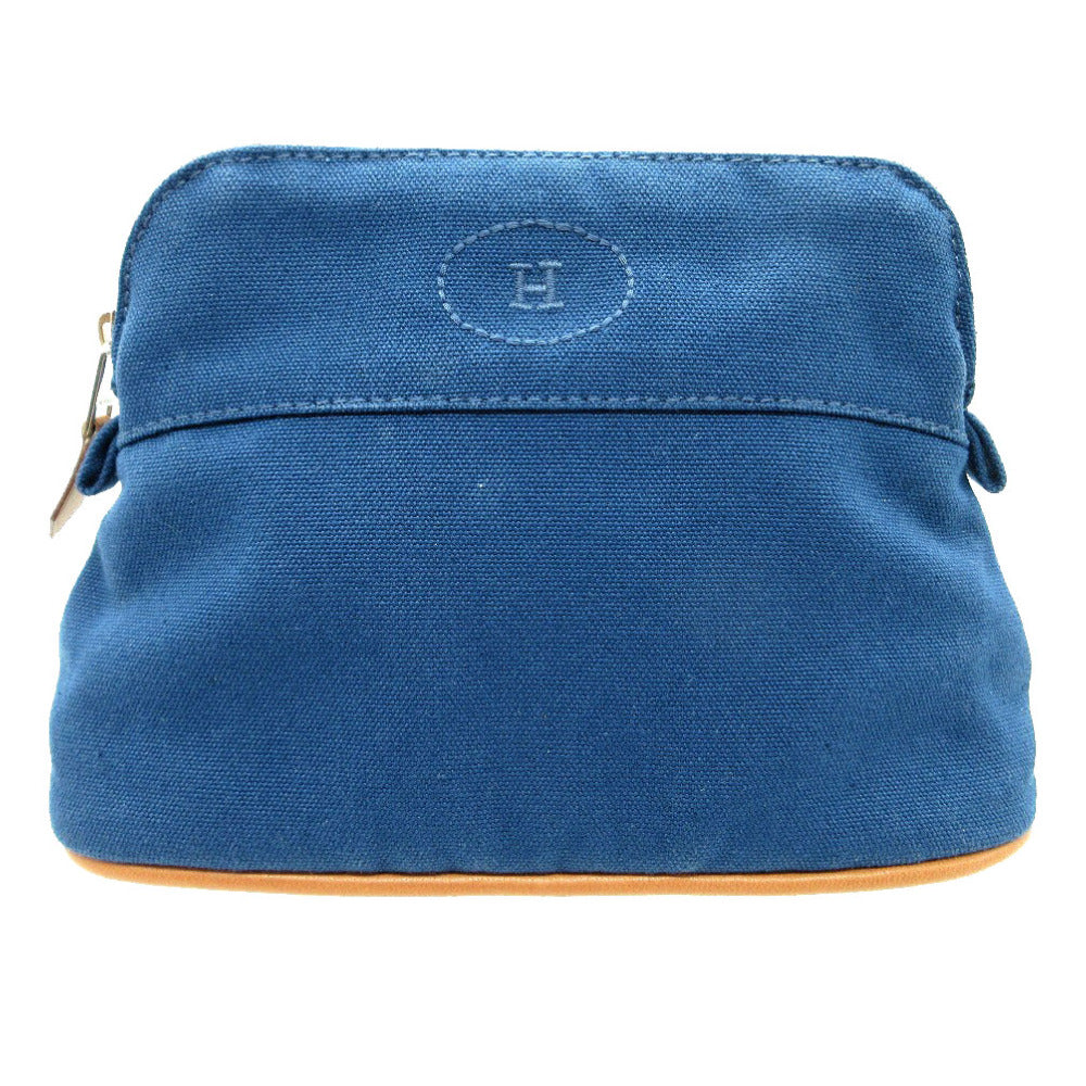 美品 エルメス ボリードポーチ 20 PM ポーチ コットン ブルー 1596【中古】HERMES