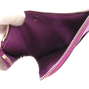 新品同様 エルメス ドゴンGM トゴ アネモネ R刻印 シルバー金具 長財布 紫 1673 【中古】 HERMES