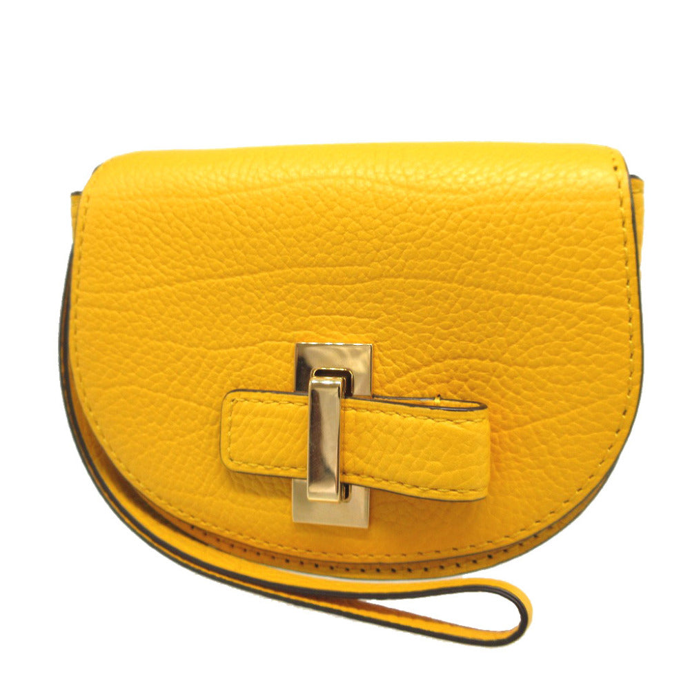 新品同様 デルヴォー レザー イエロー 黄 コインケース 財布 1676【中古】DELVAUX