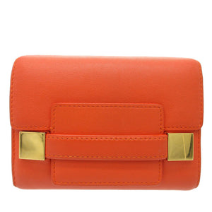 美品 デルヴォー マダム 三つ折り財布 レザー オレンジ 1677【中古】DELVAUX