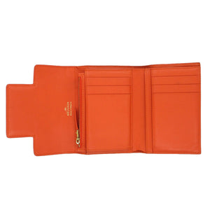 美品 デルヴォー マダム 三つ折り財布 レザー オレンジ 1677【中古】DELVAUX