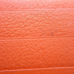美品 デルヴォー マダム 三つ折り財布 レザー オレンジ 1677【中古】DELVAUX