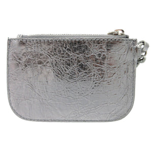 新品同様 バレンシアガ ル カゴール メタライズド アリーナ コインケース ラムスキン シルバー 1679【中古】BALENCIAGA