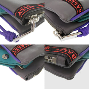 未使用 バリー HARVEY.MC 05 MULTICLOUD レザー グレー パープル オレンジ ショルダーバッグ 1699【中古】BALLY