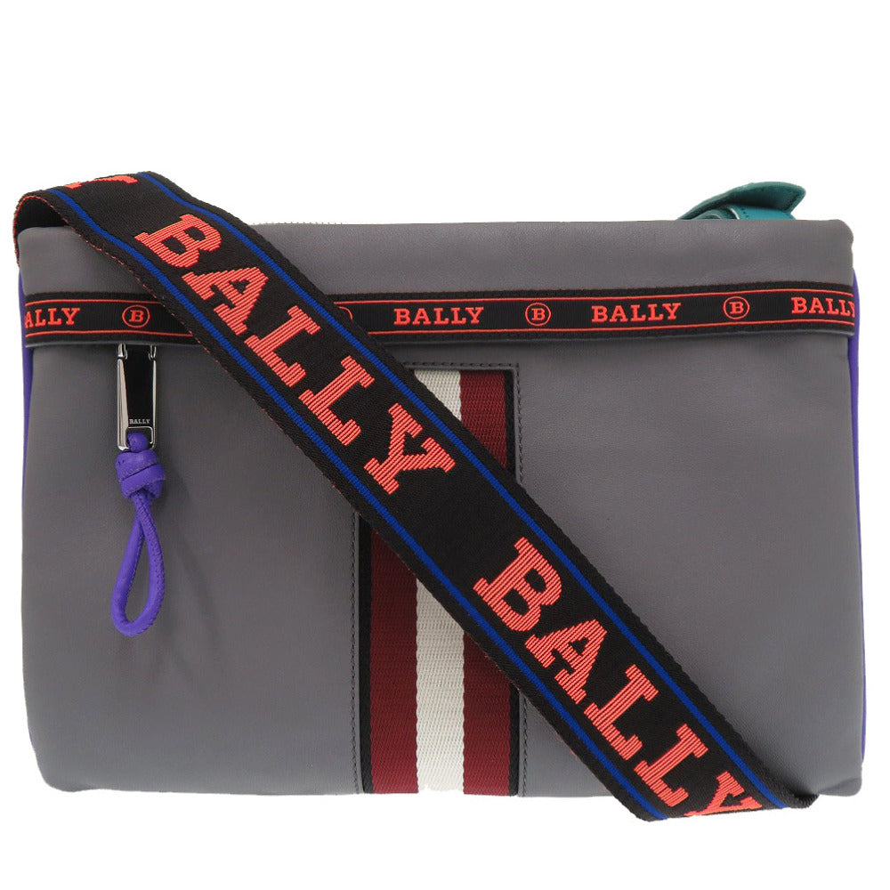 未使用 バリー HARVEY.MC 05 MULTICLOUD レザー グレー パープル オレンジ ショルダーバッグ 1699【中古】BALLY