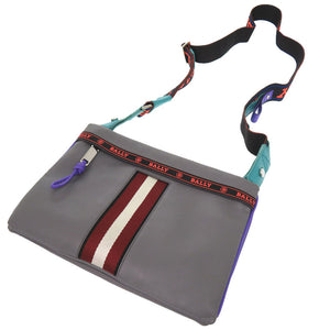 未使用 バリー HARVEY.MC 05 MULTICLOUD レザー グレー パープル オレンジ ショルダーバッグ 1699【中古】BALLY