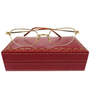 カルティエ ロゴ入り 眼鏡 メガネ アイウェア サングラス メタル ゴールド 1700【中古】CARTIER