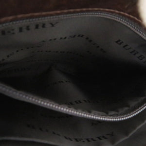 美品 バーバリー キャンバス レザーノバチェック ブラウン 茶色 ベージュ ショルダーバッグ 1724【中古】BURBERRY