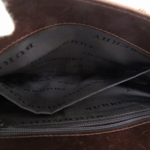 美品 バーバリー キャンバス レザーノバチェック ブラウン 茶色 ベージュ ショルダーバッグ 1724【中古】BURBERRY