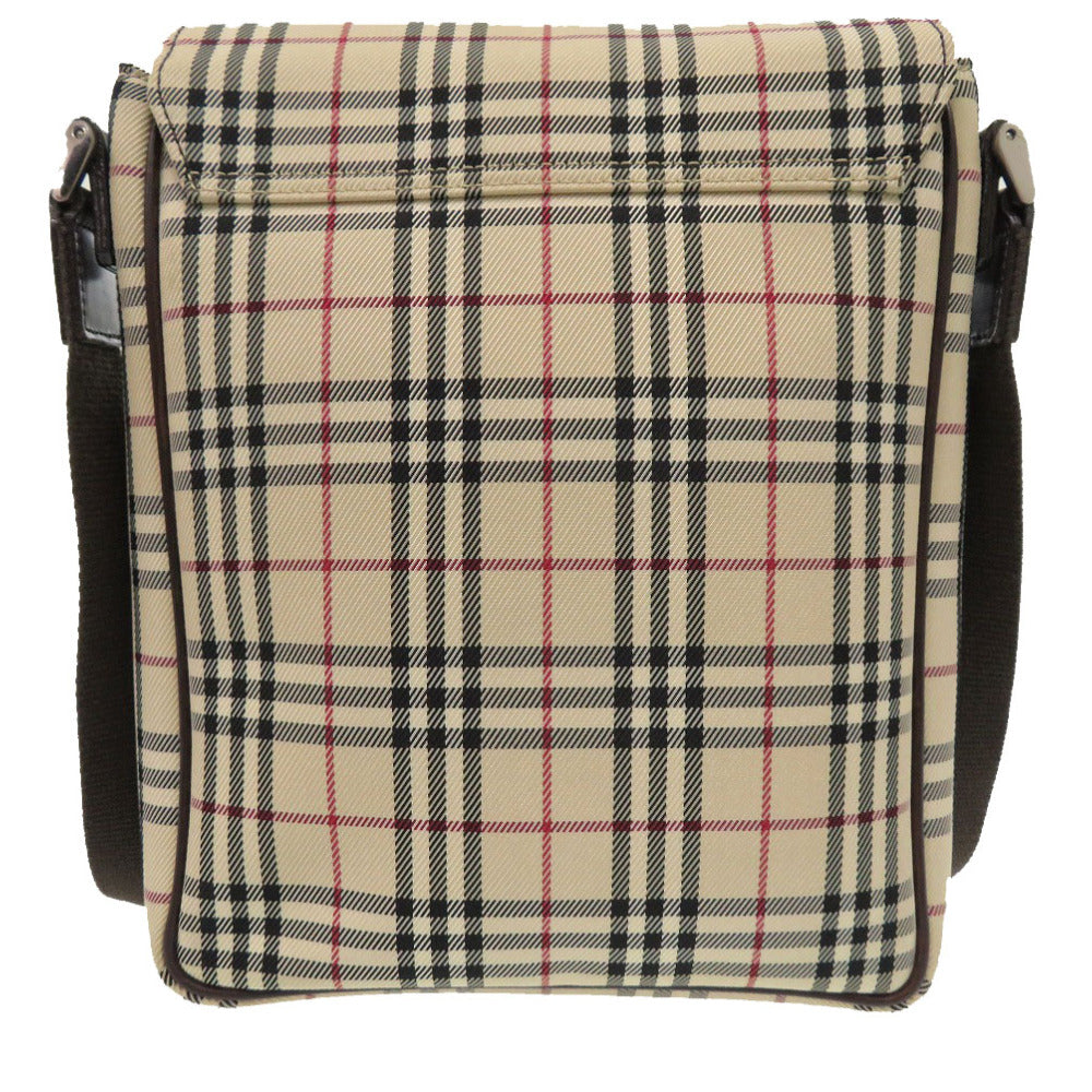 美品 バーバリー キャンバス レザーノバチェック ブラウン 茶色 ベージュ ショルダーバッグ 1724【中古】BURBERRY
