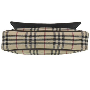 美品 バーバリー キャンバス レザーノバチェック ブラウン 茶色 ベージュ ショルダーバッグ 1724【中古】BURBERRY