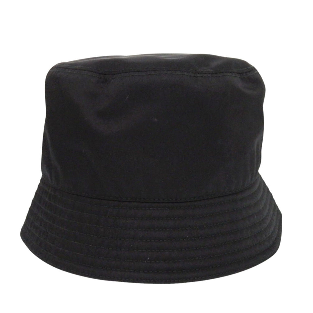 美品 プラダ Re-Nylon バケットハット Lサイズ トライアングルロゴ 2HC137 ナイロン ブラック 帽子 黒 1725【中古】PRADA