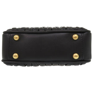 新品同様 ミュウミュウ アルカディ マトラッセ レザー ショルダーバッグ  ブラック MIU5BB123 1756【中古】MIUMIU