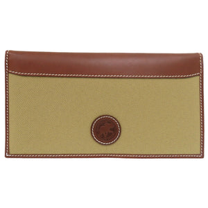未使用 ハンティングワールド レザー/キャンバス カーキ 長財布 1764【中古】HUNTING WORLD