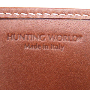未使用 ハンティングワールド レザー/キャンバス カーキ 長財布 1764【中古】HUNTING WORLD