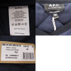 新品同様 アーペーセー キルティングジャケット COETZ F02768 IAJ 40サイズ コットン マリン 1793 A.P.C.