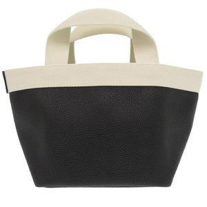未使用 エルベシャプリエ リュクス舟形トート レザー コットンキャンバス ブラック ホワイト 黒 白 トートバッグ 1794【中古】Herve Chapelier