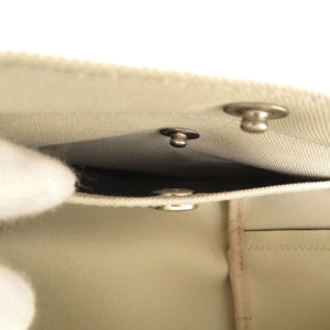 未使用 エルベシャプリエ リュクス舟形トート レザー コットンキャンバス ブラック ホワイト 黒 白 トートバッグ 1794【中古】Herve Chapelier