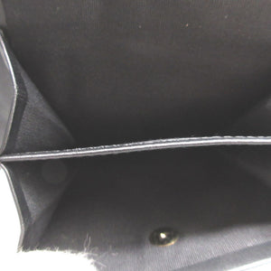 新品同様 ポールスミス レイヤードストライプ レザー ブラック 黒 2つ折り財布 財布 1801【中古】Poul Smith