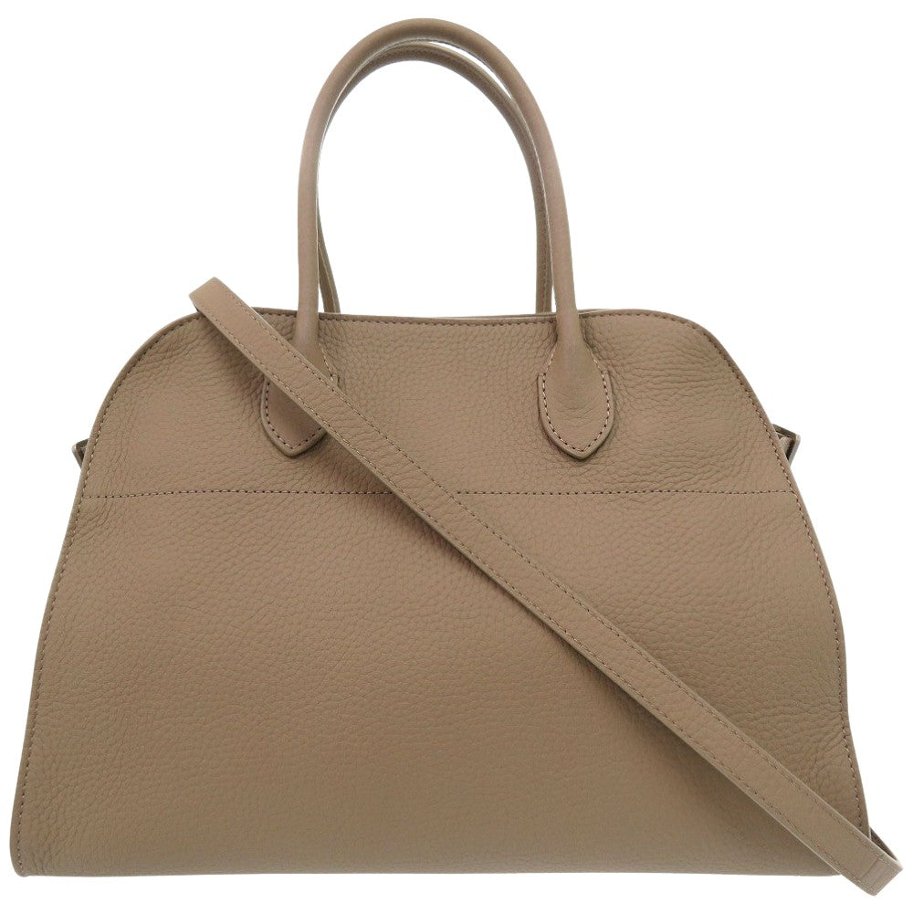 未使用品  マルゴー12 SOFT MARGAUX 12 ハンドバッグ ショルダーバッグ W1586 L133 レザー グレー 1880【中古】THE ROW