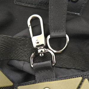 美品 イッセイミヤケ バオバオ BAO BAO ショルダーバッグ ロック カーキ 黒 カーキ PVC BB66-AG402 1883【中古】ISSEY MIYAKE