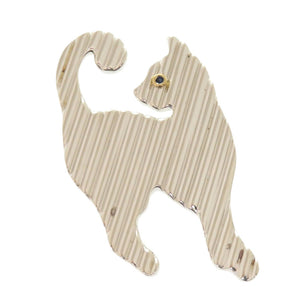 ティファニー ネコモチーフ シルバー925 イエローゴールド750 ストーン シルバー ブローチ 1885【中古】TIFFANY&Co.