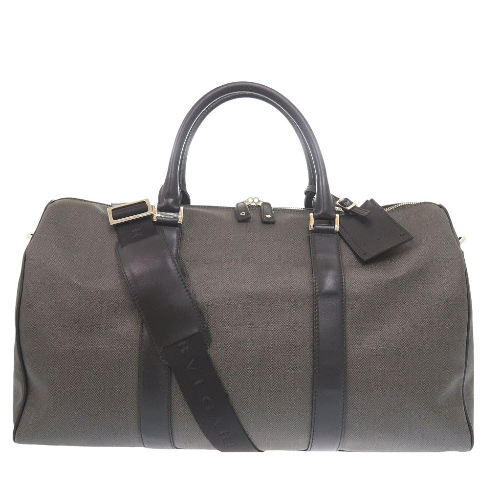 美品 ブルガリ ウィークエンド 2WAY ショルダー ボストンバッグ PVC/レザー グレー 0066【中古】BVLGARI ストラップ付