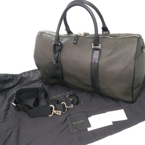 美品 ブルガリ ウィークエンド 2WAY ショルダー ボストンバッグ PVC/レザー グレー 0066【中古】BVLGARI ストラップ付