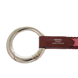 新品同様 エルメス カレポケット ネックレス ストラップ コットンキャンバス/メタル ピンク ネックストラップ 0116【中古】HERMES レディース