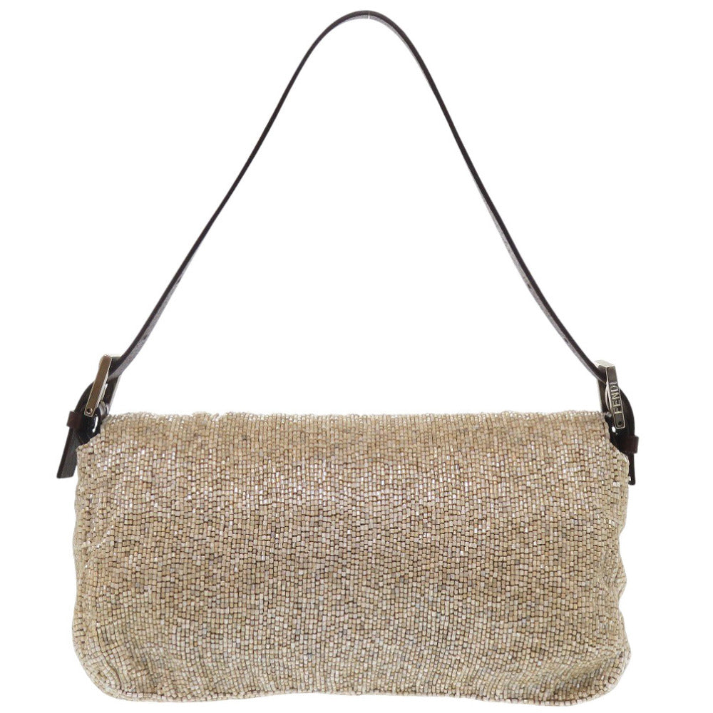 フェンディ バゲットバッグ ビーズ 2454/26424/008 レザー/ビーズ ベージュ ハンドバッグ 0131【中古】FENDI