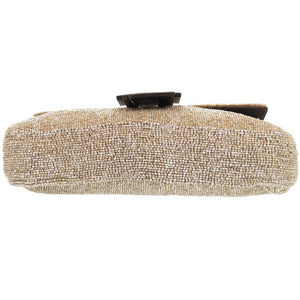 フェンディ バゲットバッグ ビーズ 2454/26424/008 レザー/ビーズ ベージュ ハンドバッグ 0131【中古】FENDI
