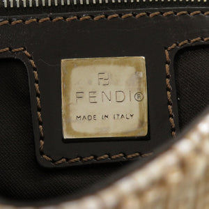 フェンディ バゲットバッグ ビーズ 2454/26424/008 レザー/ビーズ ベージュ ハンドバッグ 0131【中古】FENDI