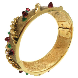 美品 シャネル ヴィンテージ バングル メタル BANGLE 486 ゴールド ラインストーン 0160【中古】CHANEL