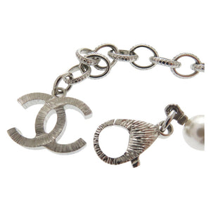 新品同様 シャネル コスチュームパール クリスタル ネックレス チョーカー NECKLACE B23S ABA625 メタル シルバー 0164【中古】CHANEL