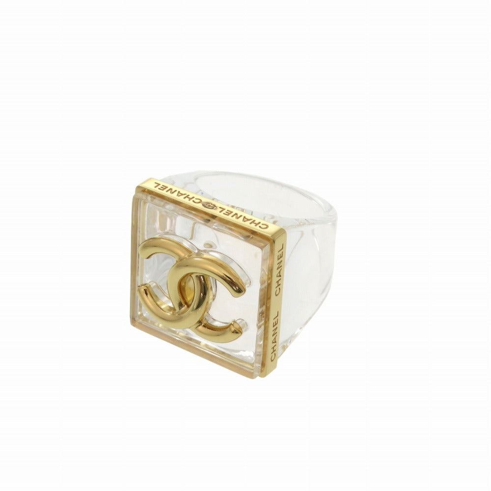 新品同様 シャネル ココマーク プラスチック ゴールド 13号(日本サイズ)  リング 指輪 アクセサリー 0174【中古】CHANEL